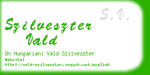 szilveszter vald business card